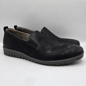 Dansko Linely Black burnished leather slip on comfort shoes women's size 40